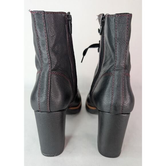 Naturalizer Callie Black Tumbled Leather Heeled Booties Size 9M EUC - Picture 5 of 10